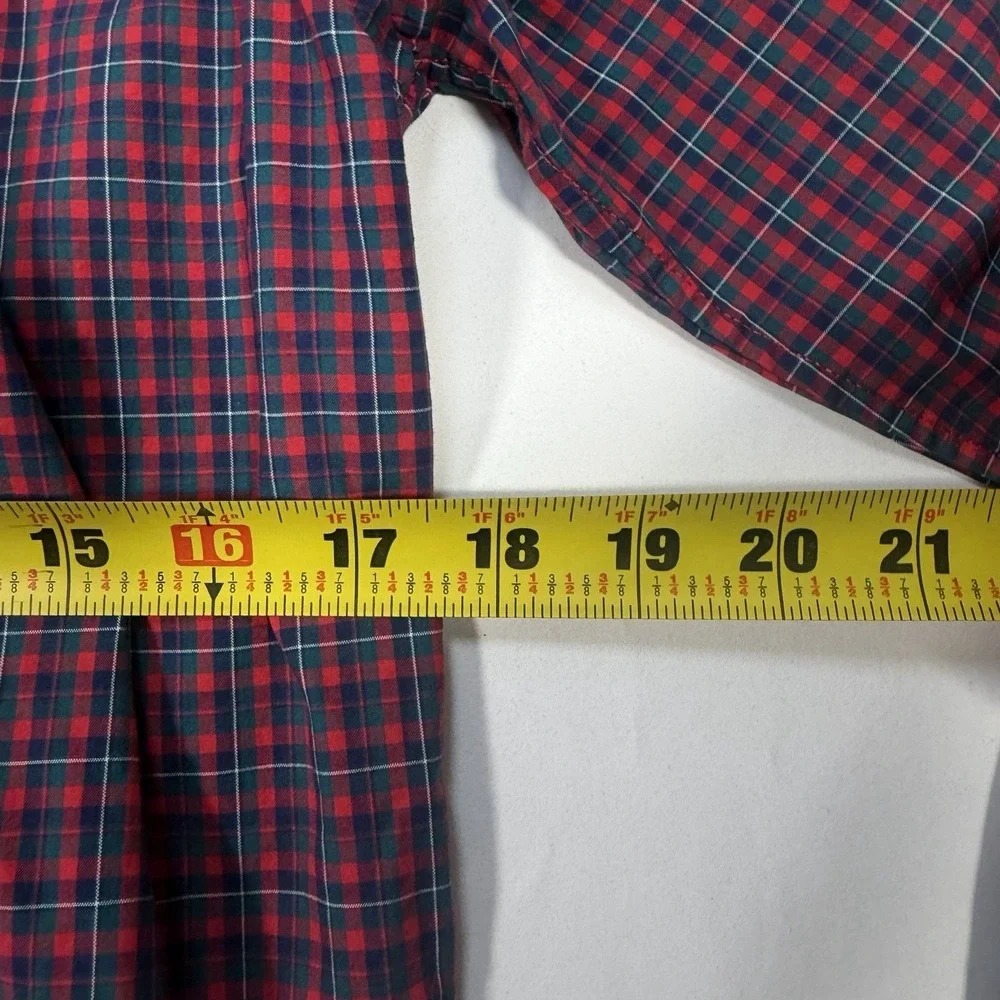 Ralph Lauren Button Down Shirt Boys XL 18-20 Red Blue Plaid Pony Cotton Casual